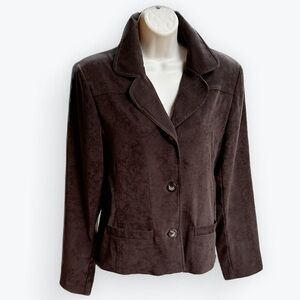 Vintage Ultra-Suede Brown Blazer With Pockets ~ 10